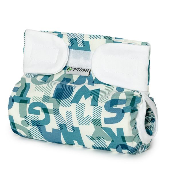 T-TOMI ORTOPEDICKÉ ABDUKČNÍ KALHOTKY - SUCHÝ ZIP GREEN ALPHABET (5-9KG) - PLENKOVÉ KALHOTKY - PŘEBALOVÁNÍ