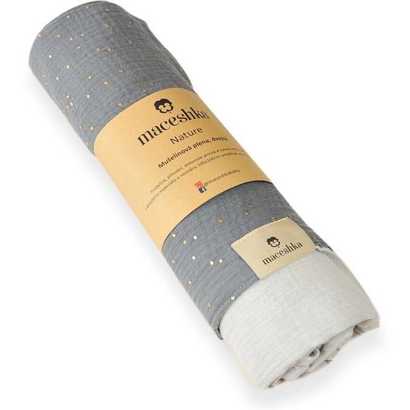 MACESHKA MUŠELÍNOVÁ PLENA NATURE SE ZLATÝM PUNTÍKEM - ZAVINOVACÍ PLENY / OSUŠKY VELKÉ - PŘEBALOVÁNÍ