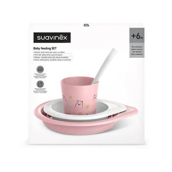 SUAVINEX JÍDELNÍ SET BEAR +6 M - MISKY, TALÍŘKY A PODLOŽKY - KRMENÍ