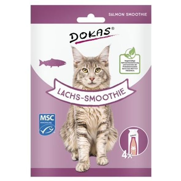 DOKAS DOKAS - LOSOSOVÉ SMOOTHIE 120 ML - SUŠENÉ MASO PRO KOČKY - CHOVATELSKÉ POTŘEBY MALVÍKZOO