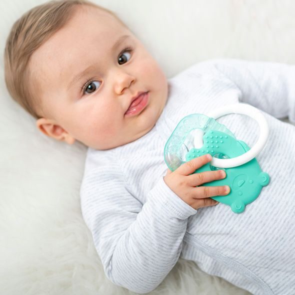 NATTOU KOUSÁTKO SILIKONOVÉ S CHLADÍCÍ ČÁSTÍ BEZ BPA ZELENÝ MACKO - KOUSÁTKA - PRO DĚTI