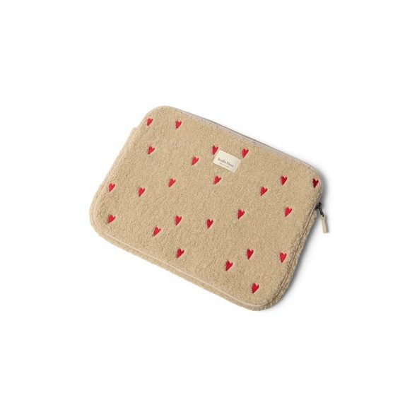 STUDIO NOOS TEDDY HEARTS OBAL NA LAPTOP 15´ ECRU HEARTS - ORGANIZÉRY A KOŠÍKY - KOČÁRKY A PŘÍSLUŠENSTVÍ