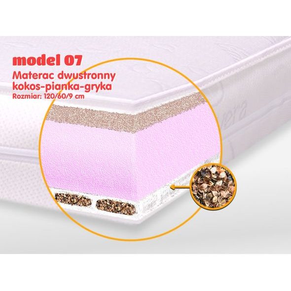 MON PREMIER MATRACE OBOUSTRANNÁ KOKOS/PĚNA/POHANKA VÝŠKA 10CM - MATRACE DO POSTÝLKY - SPINKÁNÍ
