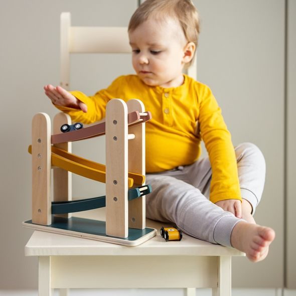 PETITE&MARS HRAČKA DŘEVĚNÁ ZÁVODNÍ DRÁHA MILKY WAY WOOD OF MARS 18M+ - KULIČKOVÉ DRÁHY - PRO DĚTI