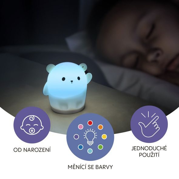 ZOPA SILIKONOVÉ ZÁVĚSNÉ LED SVĚTÝLKO - NOČNÍ SVĚTLA - SPINKÁNÍ