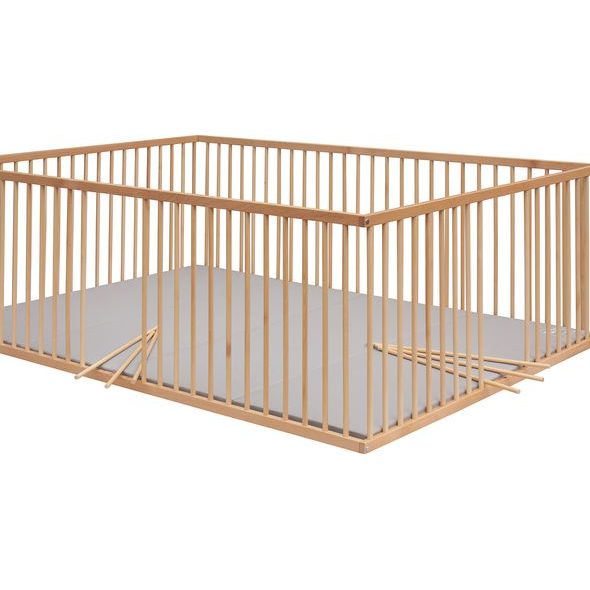 SCARLETT DĚTSKÁ DŘEVĚNÁ OHRÁDKA SCARLETT S LUXUSNÍ OMYVATELNOU ŽÍNĚNKOU, BUK 200 X 140 X 70CM - OHRÁDKY - KOUPÁNÍ A ZDRAVÍ