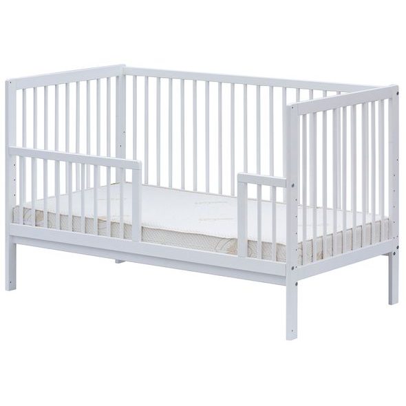 SCARLETT VÁLENDOVÁ BOČNICE DOMINIK BÍLÁ K POSTÝLCE 140CM - KOLEČKA A ŠUPLÍKY K POSTÝLKÁM - SPINKÁNÍ