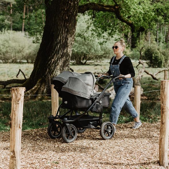 TFK TFK SET DUO2 FRAME 2025 - AIR WHEEL CARRYCOT + SEAT PREM. GREY - KOČÁRKY PRO DVOJČATA - KOČÁRKY A PŘÍSLUŠENSTVÍ