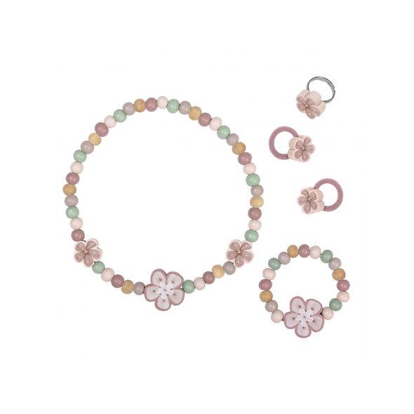 LITTLE DUTCH SADA DŘEVĚNÝCH ŠPERKŮ KVĚTINY - JAKO MAMINKA - PRO DĚTI