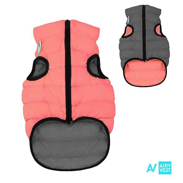 AIRY VEST BUNDA PRO PSY KORÁLOVÁ/ŠEDÁ L 55 - OBLEČKY DO ZIMY PRO PSY - CHOVATELSKÉ POTŘEBY MALVÍKZOO