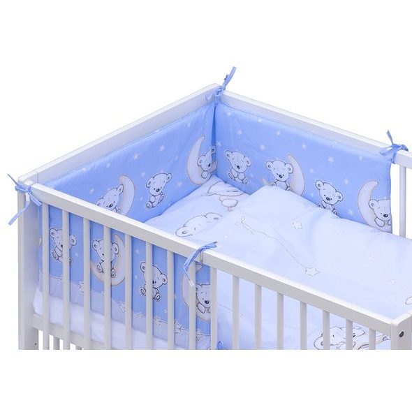 SCARLETT POSTÝLKA 120X60CM S KOMPLETNÍ VÝBAVOU TORO MODRÁ - DŘEVĚNÉ POSTÝLKY - SPINKÁNÍ