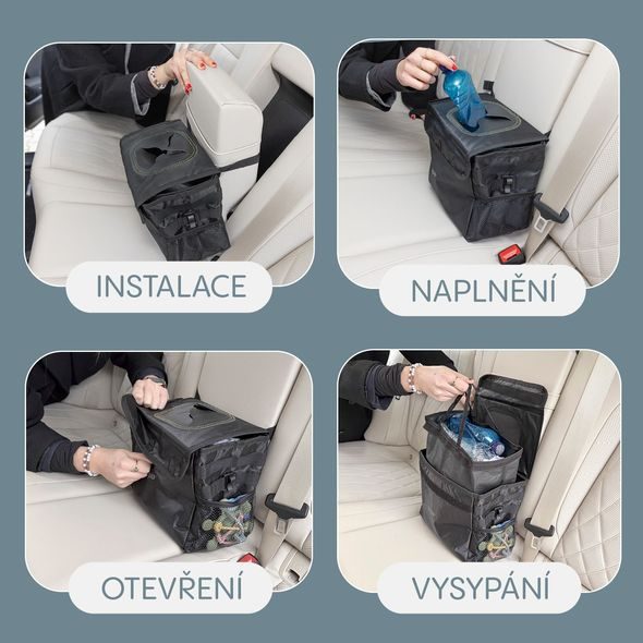 ZOPA ODPADKOVÝ KOŠ DO AUTA VODOTĚSNÝ S VÍKEM - AUTODOPLŇKY RŮZNÉ - AUTOSEDAČKY A PŘÍSLUŠENSTVÍ