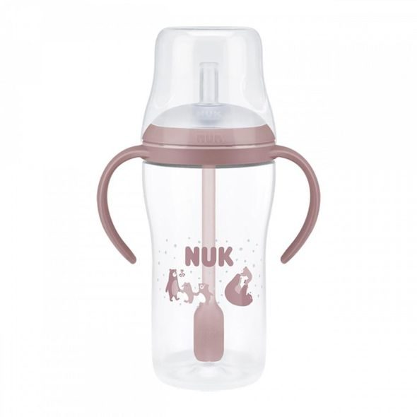 NUK PERFECT MATCH LAHVIČKA NA UČENÍ S BRČKEM BEAR 260 ML - KOJENECKÉ LAHVE - KRMENÍ