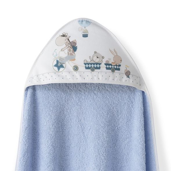 INTERBABY OSUŠKA FROTÉ ZVÍŘÁTKA - MODRÁ - OSUŠKY A DĚTSKÉ ŽUPANY - KOUPÁNÍ A ZDRAVÍ