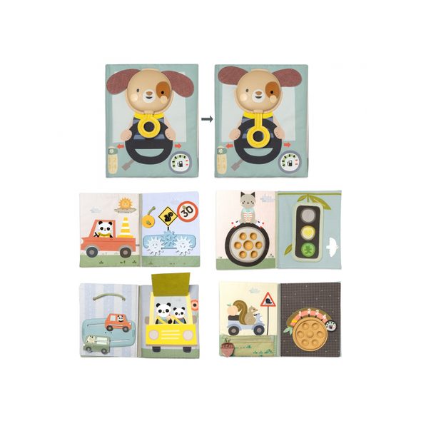 TAF TOYS KNÍŽKA S AKTIVITAMI TINY TRAVELER BUSY BOOK - AKTIVNÍ HRAČKY - PRO DĚTI
