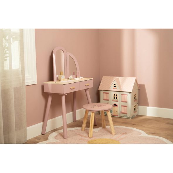 LITTLE DUTCH TOALETNÍ STOLEK S ŽIDLIČKOU DŘEVĚNÝ PINK - LITTLE DUTCH - PRO DĚTI