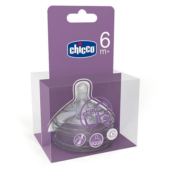 CHICCO STEPUP 3 DUDLÍK SILIKON 6+ VELKÝ PRŮTOK 2KS - SAVIČKY A PÍTKA - KRMENÍ