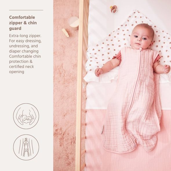 MEYCO LETNÍ MUŠELÍNOVÝ SPACÍ VAK 70 CM - SOFT PINK - SPACÍ PYTLE - SPINKÁNÍ