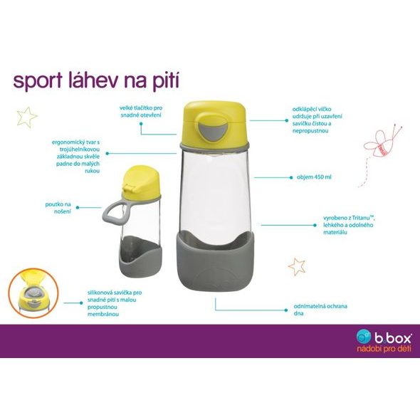 B.BOX SPORT LAHEV NA PITÍ 450ML - SPORTOVNÍ LAHVE - KRMENÍ
