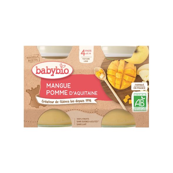 BABYBIO MANGO JABLKO 2X130 G - OVOCE/DEZERTY - KRMENÍ