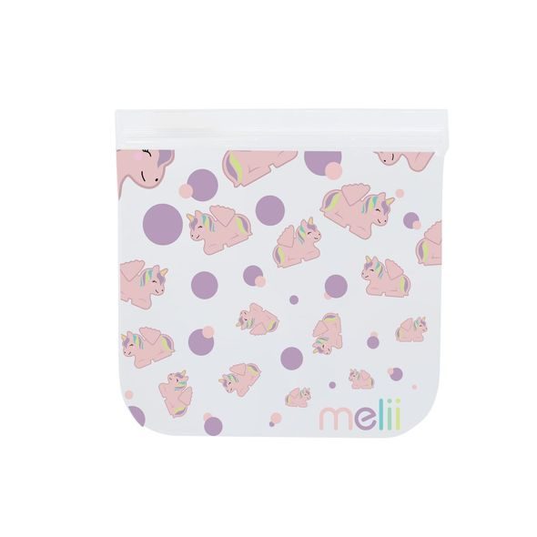 MELII OPAKOVATELNĚ POUŽITELNÉ SÁČKY NA SVAČINU 4KS - KOČKA, JEDNOROŽEC - KRABIČKY NA SVAČINU - KRMENÍ