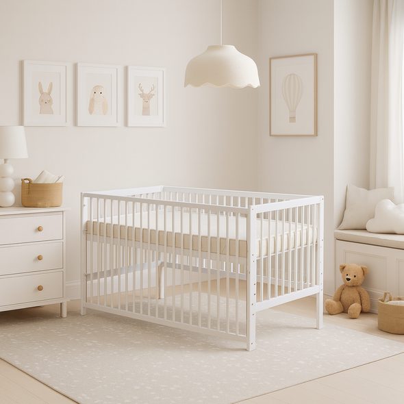 SCARLETT DĚTSKÁ POSTÝLKA SCARLETT DOMINIK - BÍLÁ (BOROVICE) - STAHOVACÍ BOČNICE - 140 X 70 CM - DŘEVĚNÉ POSTÝLKY - SPINKÁNÍ