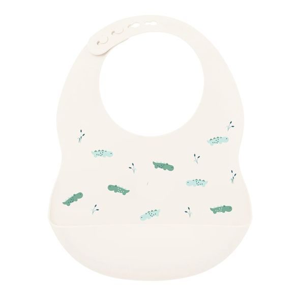 NATTOU BRYNDÁK SILIKONOVÝ SE ZAPÍNÁNÍM BÉŽOVÝ BEZ BPA - BRYNDÁKY - KRMENÍ