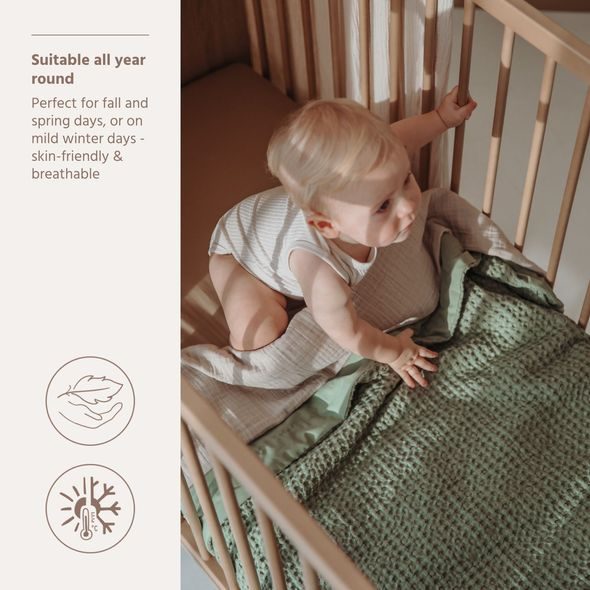 MEYCO DEKA WAFFLE BAVLNA - OLIVE GREEN - DĚTSKÉ DEKY PRO MIMINKA - SPINKÁNÍ