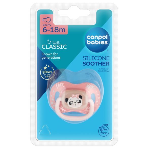 CANPOL BABIES DUDLÍK SILIKONOVÝ TŘEŠINKA EXOTIC ANIMALS 6-18M 1KS PANDA - ŠIDÍTKA A DOPLŇKY - KRMENÍ