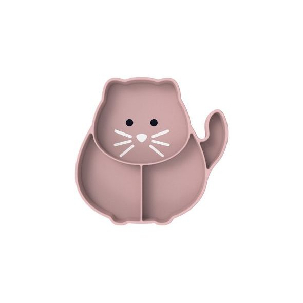 MELII SILIKONOVÝ DĚLENÝ TALÍŘEK S PŘÍSAVKOU - LUXE KOČIČKA - MISKY, TALÍŘKY A PODLOŽKY - KRMENÍ