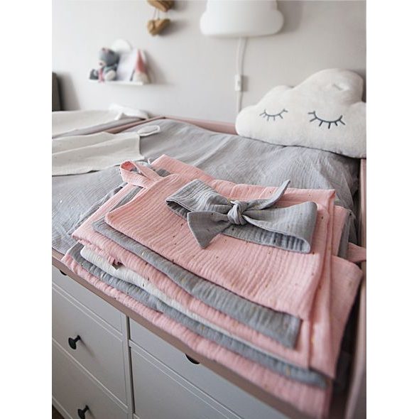 PINKIE SET MUSLIN GREY VELKÝ - LÁTKOVÉ PLENY ALL IN ONE - PŘEBALOVÁNÍ