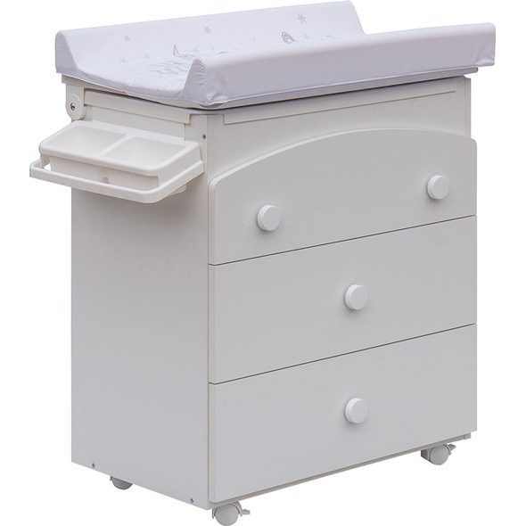 SCARLETT PŘEBALOVACÍ KOMODA S VANIČKOU VELA BÍLÁ S PŘEBALOVACÍ PODLOŽKOU GALAXY BÍLÁ - PŘEBALOVACÍ KOMODY - PŘEBALOVÁNÍ
