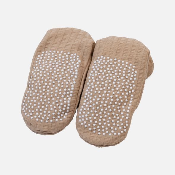 LODGER SLIPPER SEERSUCKER BEIGE 0 - 3 MĚSÍCE - BOTIČKY - PRO DĚTI