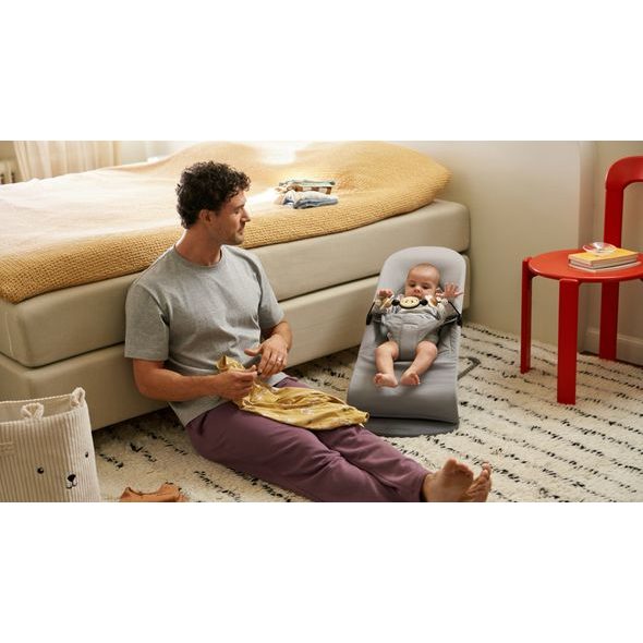 BABYBJÖRN LEHÁTKO BALANCE SOFT TRI-FABRIC WOVEN/JERSEY LIGHT GRAY - LEHÁTKA A HOUPADLA - SPINKÁNÍ