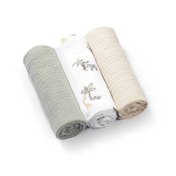 BABYONO PLENY MUŠELÍNOVÉ SUPER SOFT 3 KS 70 X 70 CM - LÁTKOVÉ PLENY ALL IN ONE - PŘEBALOVÁNÍ