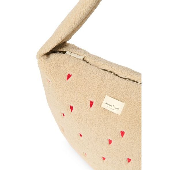 STUDIO NOOS TEDDY CROSS BODY BAG ECRU HEARTS - DOPLŇKY - PRO MAMINKY