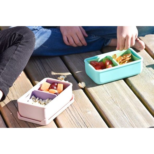 MELII SILIKONOVÝ BENTO BOX NA SVAČINU 700 ML - MODRÝ/MÁTOVÝ - KRABIČKY NA SVAČINU - KRMENÍ