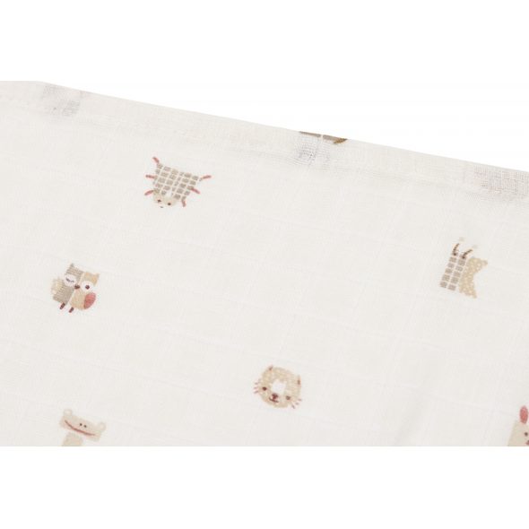 JOLLEIN PLENY 3 KS 70X70 CM ANIMAL FRIENDS - LÁTKOVÉ PLENY SKLÁDANÉ - PŘEBALOVÁNÍ