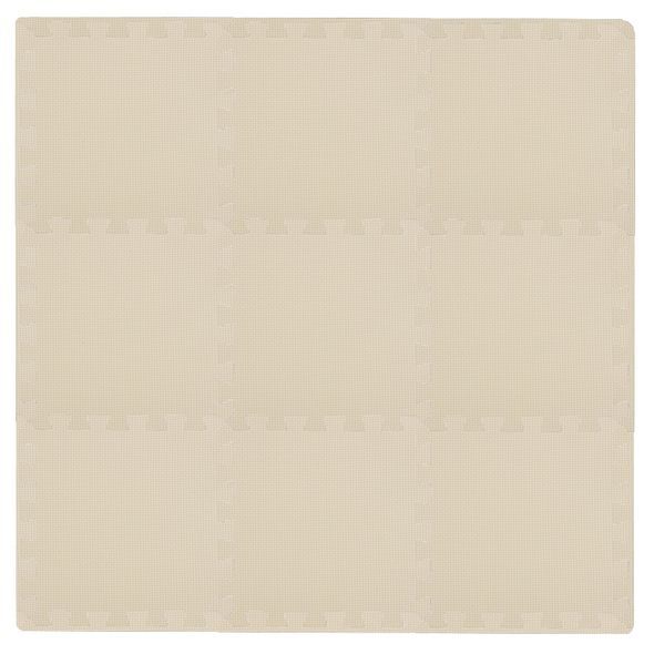 RIALTO BABY HRACÍ PODLOŽKA PUZZLE S OKRAJEM LIGHT BEIGE 92X92 CM - HRACÍ PODLOŽKY NA ZEM - SPINKÁNÍ