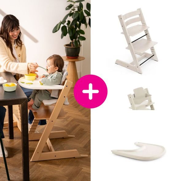 STOKKE® TRIPP TRAPP® + BABY SET + PULT ZVÝHODNĚNÁ SADA - JÍDELNÍ ŽIDLIČKY DŘEVĚNÉ - KRMENÍ