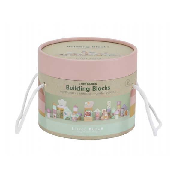 LITTLE DUTCH KOSTKY DŘEVĚNÉ 50 KS V TUBĚ FAIRY GARDEN - KOSTKY - PRO DĚTI