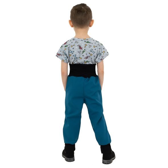 ESITO ROSTOUCÍ SOFTSHELLOVÉ KALHOTY SPORT PETROL - 86 / PETROLEJOVÁ - KALHOTKY A TEPLÁČKY - PRO DĚTI