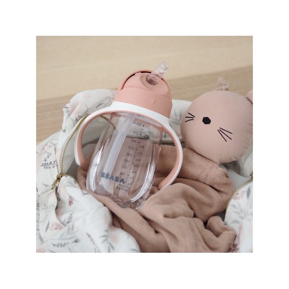 BEABA HRNEK S BRČKEM 300ML OLD PINK - DĚTSKÉ HRNEČKY - KRMENÍ