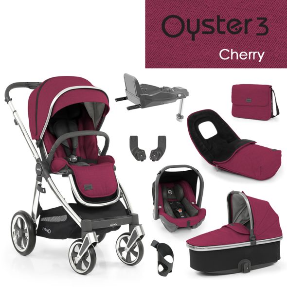 OYSTER 3 NEJLEPŠÍ SET 8V1 CHERRY 2022 - KOMBINACE S PŘÍSLUŠENSTVÍM - KOČÍKY A PRÍSLUŠENSTVO