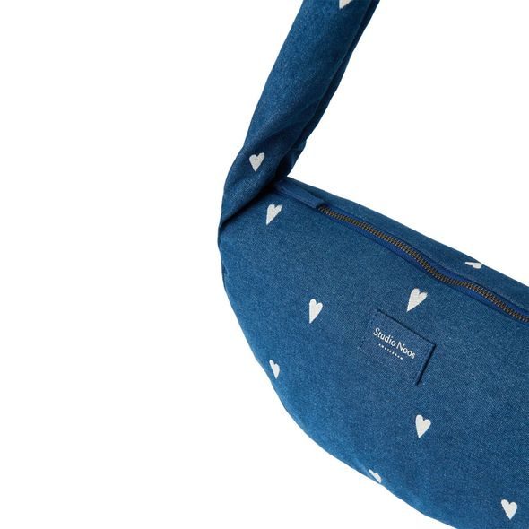 STUDIO NOOS DENIM MINI CROSS BODY BAG | HEARTS DARK BLUE WHITE HEARTS - DOPLŇKY - PRO MAMINKY