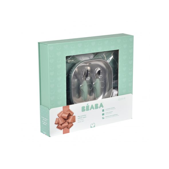 BEABA JÍDELNÍ SADA PRO NEJMENŠÍ SAGE GREEN - VÝHODNÉ SADY - KRMENÍ