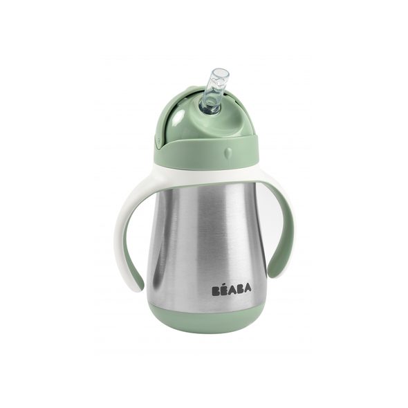 BEABA HRNEK TERMOIZOLAČNÍ S BRČKEM NEREZ 250ML SAGE GREEN - TERMOOBALY A TERMOSKY - KRMENÍ
