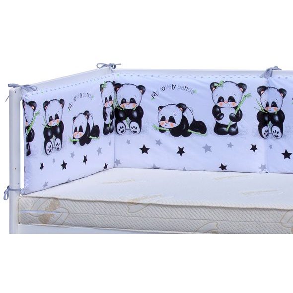 SCARLETT MANTINEL DO POSTÝLKY 4-DÍLNÝ PANDA BÍLÁ 210X40CM - MANTINELY - SPINKÁNÍ