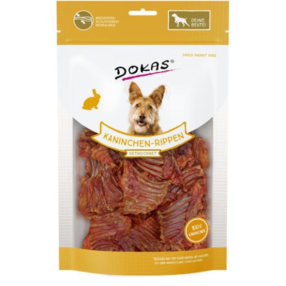 DOKAS - KRÁLIČÍ ŽEBÍRKA 100 G - SUŠENÉ PAMLSKY PRO PSY - CHOVATELSKÉ POTŘEBY MALVÍKZOO