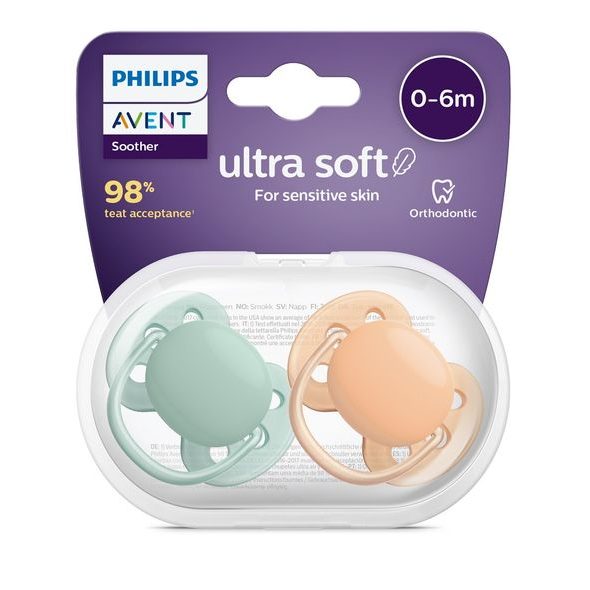 PHILIPS AVENT ŠIDÍTKO ULTRASOFT PREMIUM NEUTRAL 0-6M, 2 KS - ŠIDÍTKA A DOPLŇKY - KRMENÍ